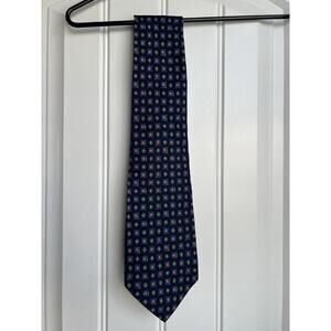 Polo by Ralph Lauren Dark Blue and Multicolor Geometric Designer Silk Necktie